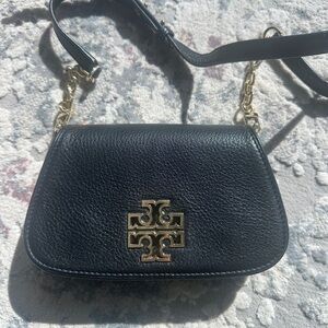 Tory Burch Black Crossbody Bag with Gold Accents